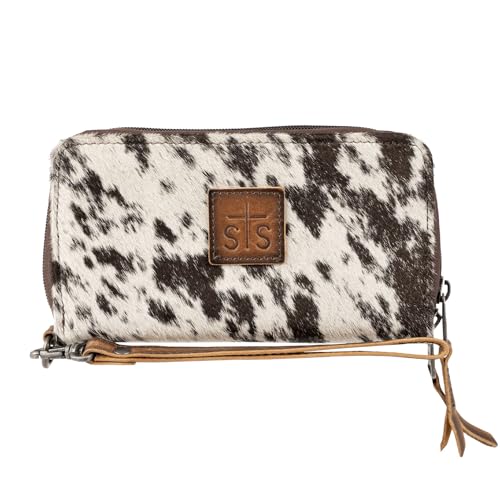 STS Ranchwear Women's Vaquero Kacy Organizer 9.75" W x 4.25" H Zip Around Leather Wallet w/ 32 Card Slots, Cowhide/Tan, One Size2