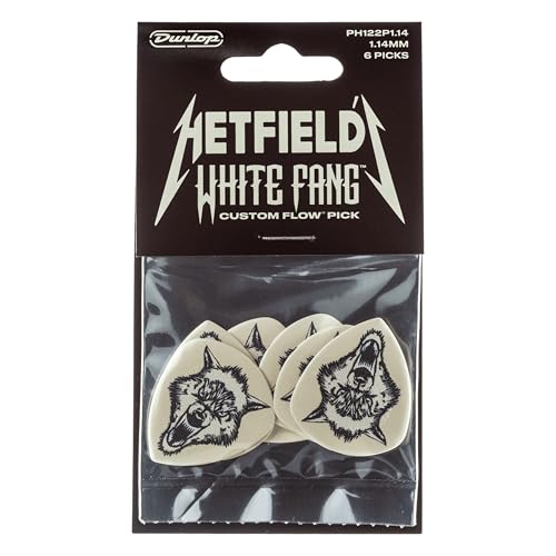 JIM DUNLOP Plektrum Ultex Hetfield's White Fang 1,14mm 6 Stück, Weiß