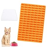 SynHHergyx Mini Fish Molds for Cat Treat, 112 Cavities, Silicone, Bite-Sized, Goldfish Shaped, Orange