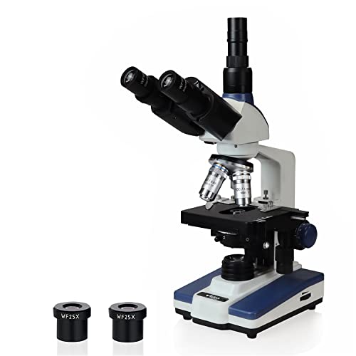 Image of VS-60T-RC Siedentopf Trinocular Compound Microscope, 40X-2500X Magnification, Wide-Field 10X and 25X Eyepieces, Double-Layer Mechanical Stage, LED Illumination