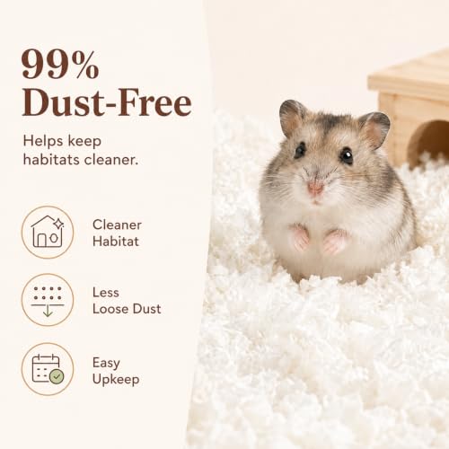 Hamster Bedding 50L, Dust-Free Paper Bedding, Odor Control, 5X Expansion, Natural Unscented for Small Animals, Guinea Pigs, Rabbits & Gerbils - Image 3