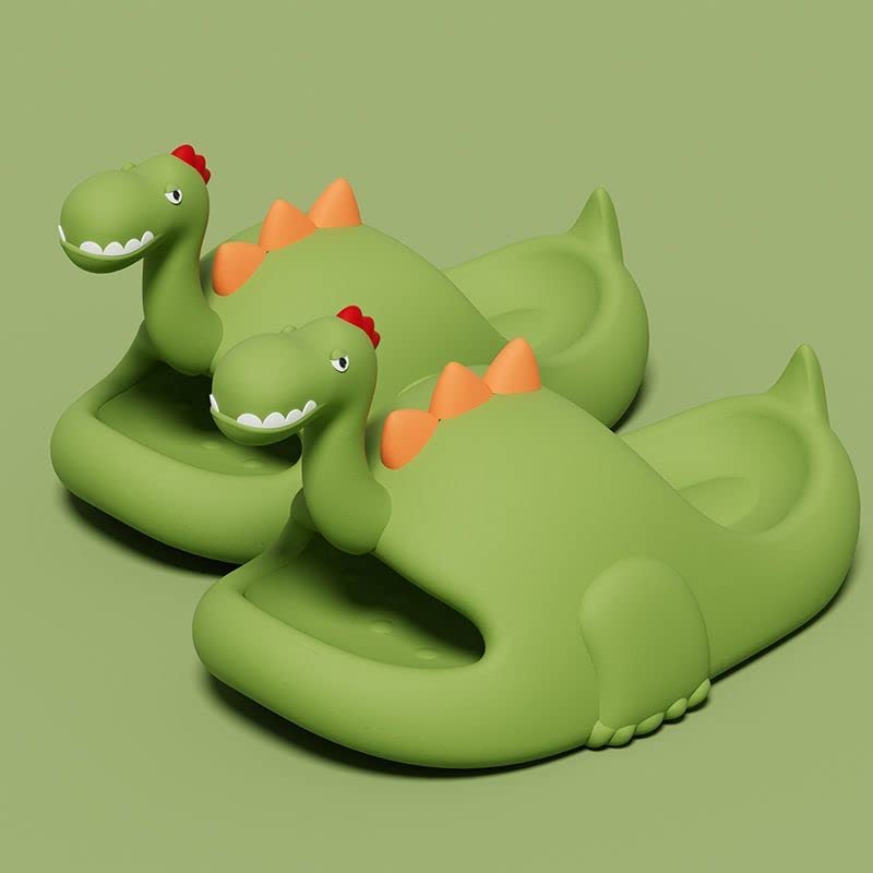 LELEBEAR Dinosaur Slippers, Cute Dinosaur Pillow Slipper Cloud Slides,Cute Dinosaur Slides Open Toe Non-Slip House Slippers2