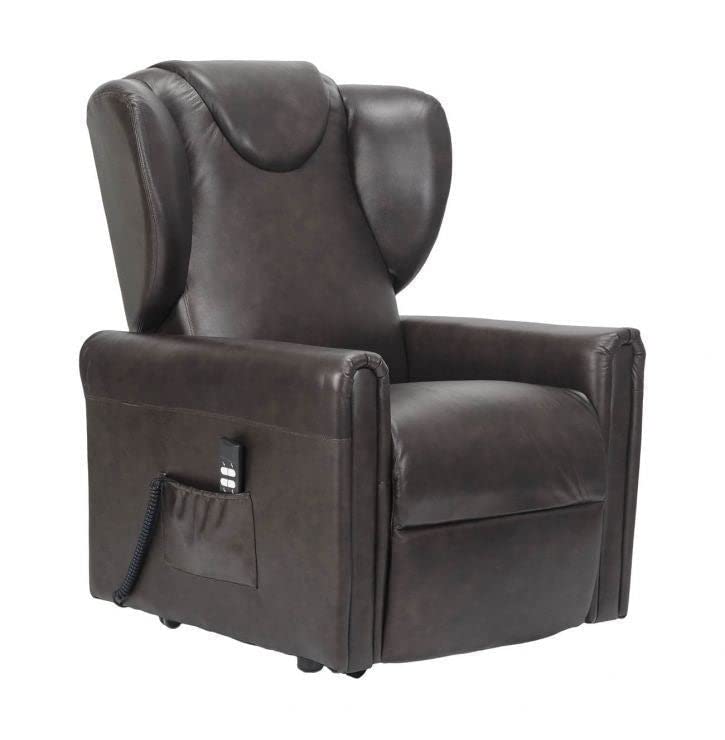 POLTRONE ITALIA Barbara 2 Motoren Leder PERSONALISIERTEN fernsehsessel mit aufstehhilfe Medizinisches Gerät Trolley-Räder Mikrofedersitz Braun