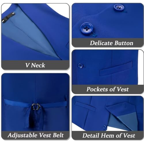 Men's 2 Piece Suit Vest Pants Set for Men Slim Fit Wedding Groomsmen Suit V Neck Casual Suit Waistcoat for Men2