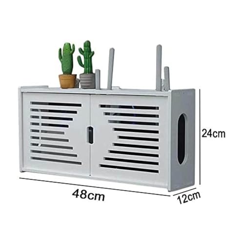 Rack de roteador sem fio, caixa de armazenamento WiFi montada na parede, capa de roteador de cabo de