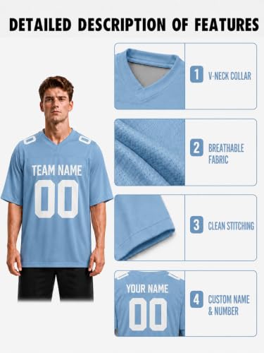 Image of Custom Replica Football Jersey with Name Number Logo