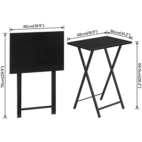 HOOBRO Beistelltisch, Klappbar Tablett Tisch, Sofatisch, TV Tray im Industriestil, Einfach Montierbar, Schwarz EBK15BZ01 – Bild 4