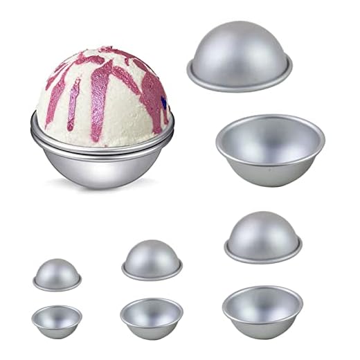 Xinlie Rostfritt stål bad bomb formar bad bomb form aluminium bad bomb kaka formar bad bomb form gör-det-själv kit tvålform tvål form för att göra dina egna badbomber, hemgjorda presenter för fest (8 delar)