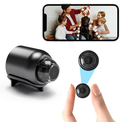 HDAKDDHG Mini caméra espion sans fil, 1080p HD Mini WiFi, caméra de surveillance pour la sécurité à domicile avec détection de mouvement, vision nocturne, contrôle par application, pour maison/bureau