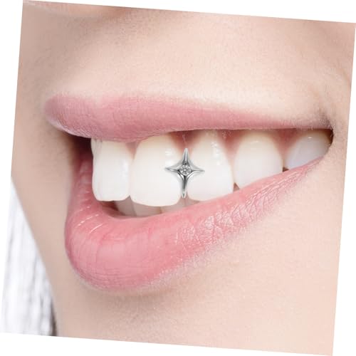 PartyKindom 2pcs Star Tooth Caps joyería dental plateada miniatura 6