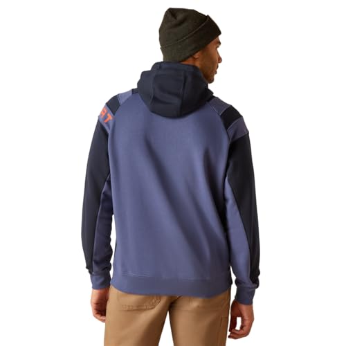 Image of Ariat Men's Rebar Workman Colorblock Logo Hoodie