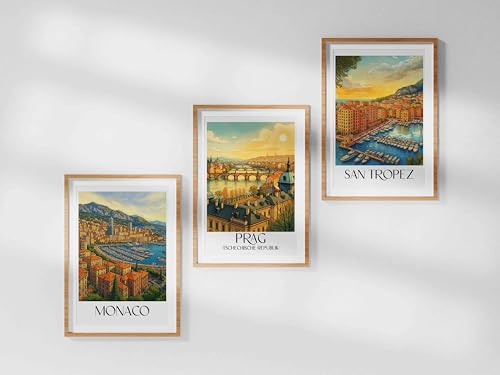 Poster ville de Prague déco salon moderne affiche voyage pour chambre