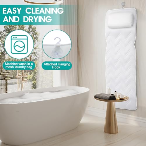 Cocoarm Oreiller de Bain Complet pour Tout Le Corps, Oreiller de Baignoire Spa pour Baignoire avec 13 Ventouses Antidérapantes, pour Soutien de la Tête, du Cou, des épaules et du Dos,
