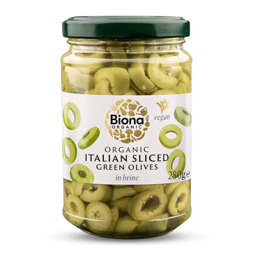 Biona Organic Italian Sliced Green Olives in Brine 280g