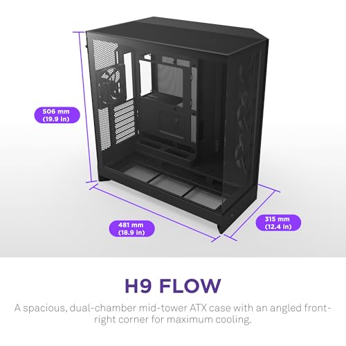 Gabinete NZXT H9 Flow Preto com 4 Fans CM-H92FB-01 - Imagem 2