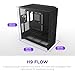 NZXT H9 Flow (2025) – Large Dual-Chamber ATX Mid-Tower Airflow PC Case – Includes 3 x 140mm & 1 x 120mm Fans – 420mm Radiator Support – Tempered Glass – Back-Connect Ready – Black