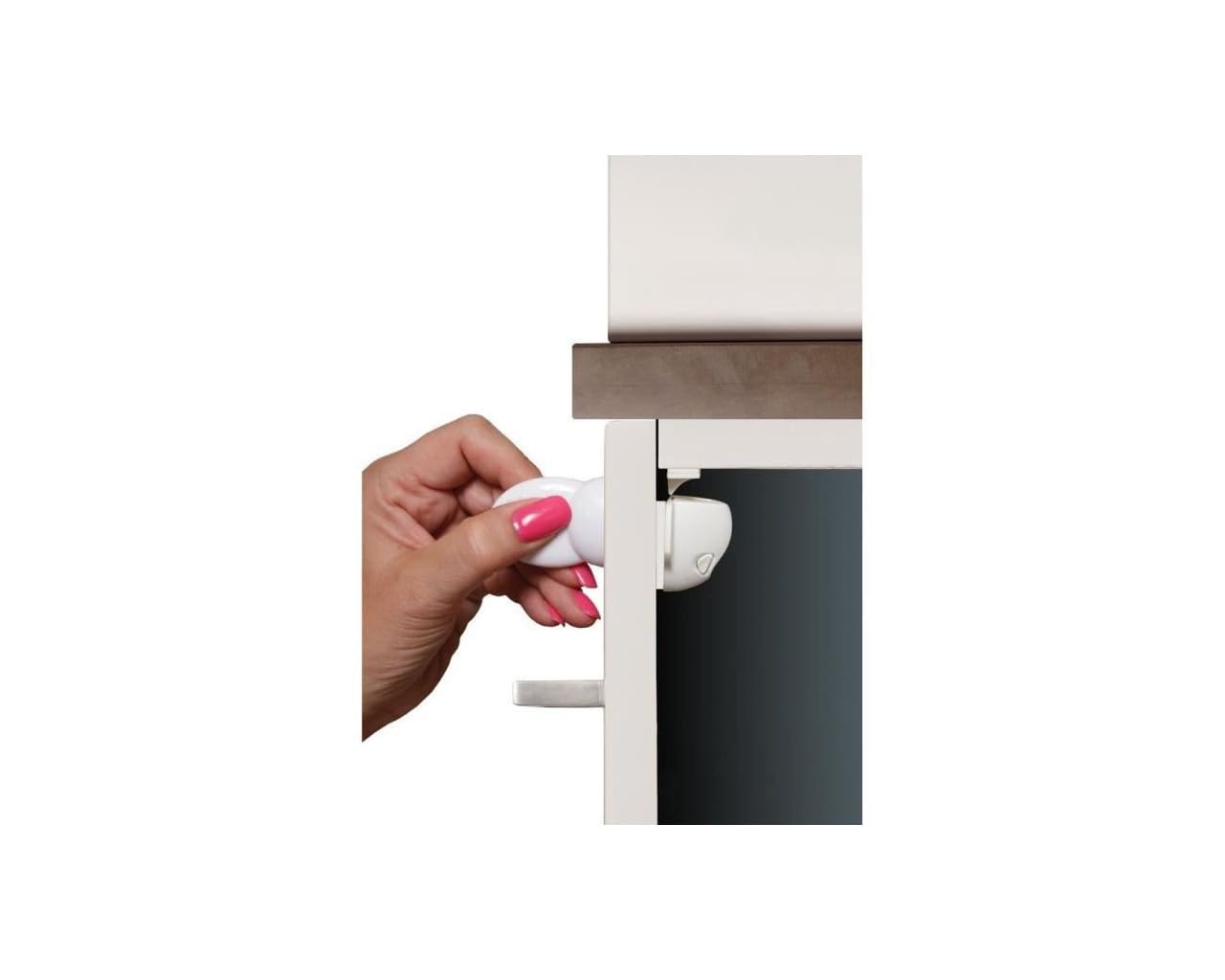 Dreambaby Bloque Placard/Bloque tiroir magnétiques adhésif, 4 serrures et 1 clé, blanc