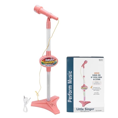 ariarly Kids Karaoke Microphone Toy with Stand, for Home and Kindergarten, Cute Design with Appropriate Volume Control