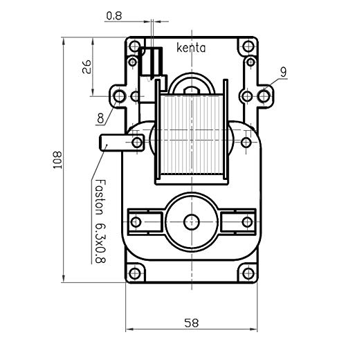 Réducteur De Moteur Pour Poêle à Granulés KENTA K9117304 - 12 Tr/min - 8,5mm - Neuf