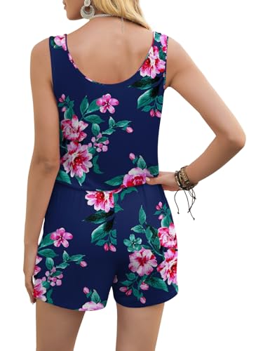 Image of DouBCQ Womens Summer Casual Sleeveless Loose Jumpsuits Romper with Pockets