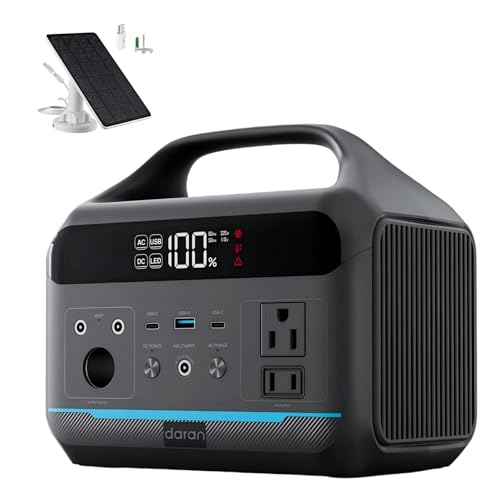 Image of DARAN Portable Power Station with Mini Solar Panel, Solar Electric Generator for Home Improvement & Emergency Backup, Lightweight 5.5Lb with Bag