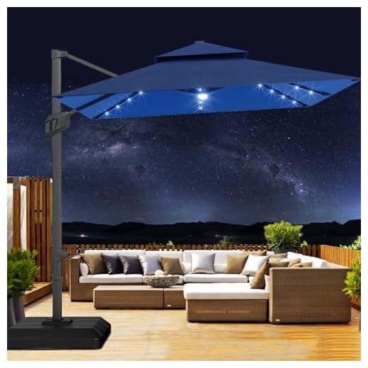 Best cantilever umbrella for high winds GarveeLife 10'x10' Heavy Duty Umbrella