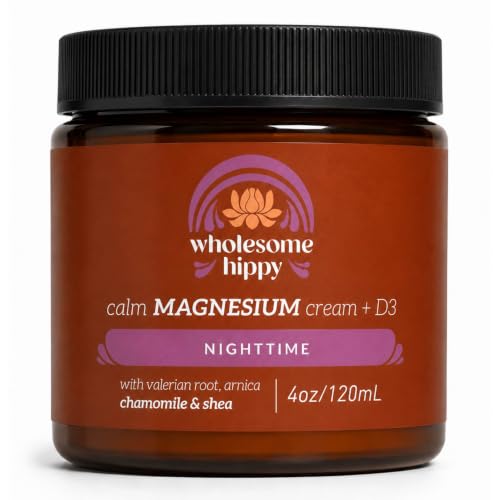 WHOLESOME HIPPY Nighttime Nourishing Body Butter Soothing Vegan Moisturizer with Magnesium Chamomile & Botanical Extracts for Your Evening Skincare Ritual 4oz