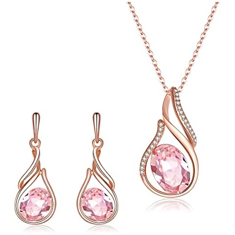 Clearine Austrian Crystal Flower Pendant Set Cover