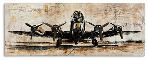 Signature Design By Ashley A8000152 Kalene Vintage Hand Painted Airplane Canvas Wall Art cover