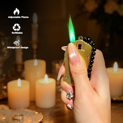 Encendedor soplete con cabeza de Buda y cadena miniatura 3