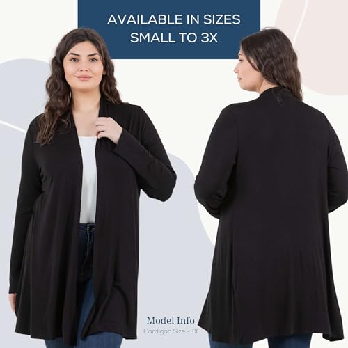 Image of Azules Long Sleeve Womens Cardigan, Flowy Longer Rayon Sweater Lightweight Cardigan for Casual or Dressy Outfits