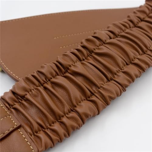 JSEIAJB Women's Outerwear With Wide Waistband And Waist ClosureGold Button Leather Elastic Waistband3