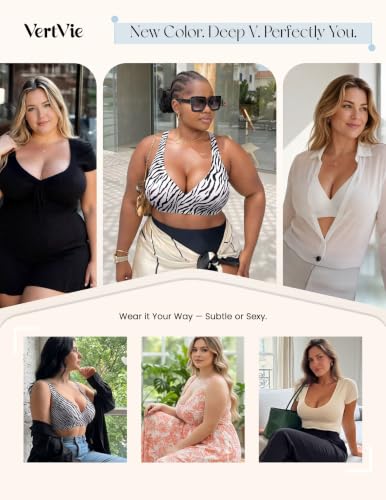 Image of Vertvie Jelly Wireless Bras for Women Push Up Plunge Seamless T-Shirt Bras No Underwire Supportive Full Coverage Bralettes