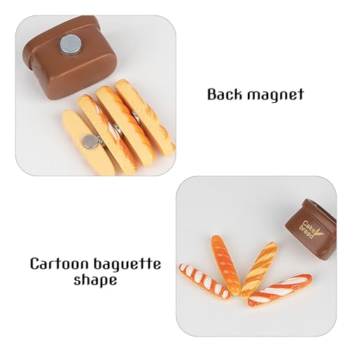 Imán de nevera baguette de caricatura miniatura 5