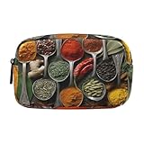 PCTIMMT Colorful Spices Makeup Bag Zipper Make Up Pouch Toiletry Organizer Makeup for Women and Girls