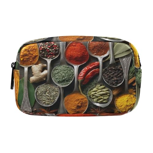 PCTIMMT Colorful Spices Makeup Bag Zipper Make Up Pouch Toiletry Organizer Makeup for Women and Girls