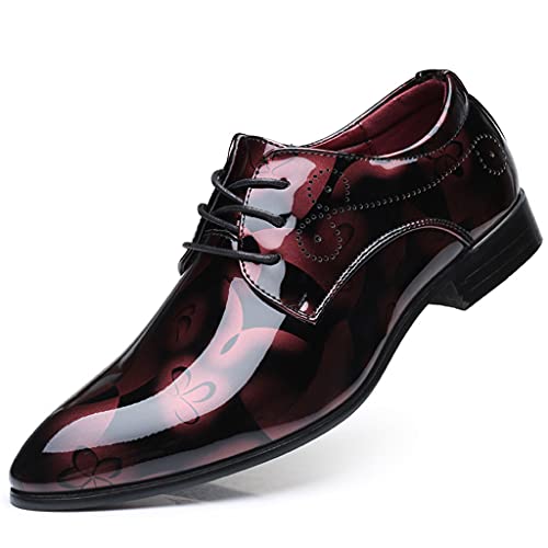 Men's Prince Classic Modern Formal Oxfords Wingtip Lace Up Dress Shoes Business Lace-up Plain Toe Leather Brogue