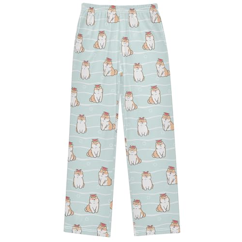 Boy's Pants Shiba Inu Dog Watermelon Jogger Pants Elastic Waist Long Bottoms Trousers with Pockets 6-14 Years