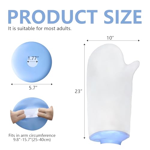 Wasserdichter Gipsschutz Arm Erwachsene, 58cm Verbandschutz Duschschutz für Baden, Wiederverwendbarer, für Dusche, Gebrochene Hand, Handgelenk, Finger