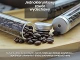 Knodos Jednorazowy zawór wydechowy, jednodawkowe rurki do przechowywania ziaren kawy (12 sztuk), szklane butelki dozujące do espresso ze stojakiem na orzech włoski i lejkiem ze stali nierdzewnej