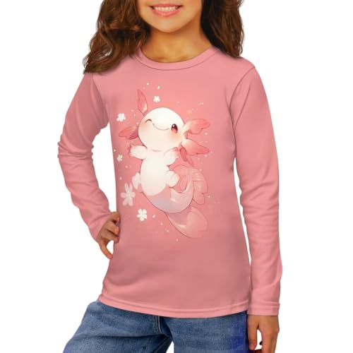 Graphic Tees for Girls Long Sleeve Shirts Size 3-16 Kids Girls Gym Workout Tops Casual Clothes3