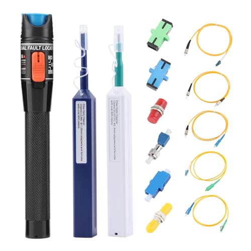 Localisateur visuel de défauts 15mW avec adaptateur LC et kit de nettoyage fibre optique