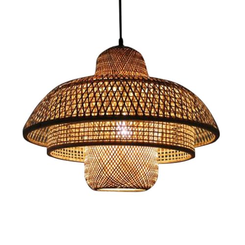 Lampe unique en rotin de 50 cm de diamètre en bambou tressé haut de gamme