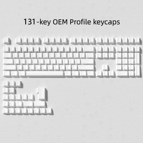 Image of dagaladoo White keycap Set,Shine Through keycaps 60 75 Percent, Japanese Style PBT Key caps,Double Shot Custom keycaps,OEM Profile Keyboard caps for Mechanical Keyboards