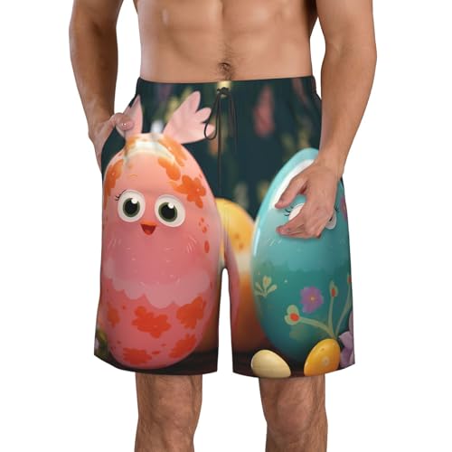 Men's Swim Trunks Cute Eggs Quick Dry Board Shorts Mens Bathing Suit Beach Swimwear with Pockets