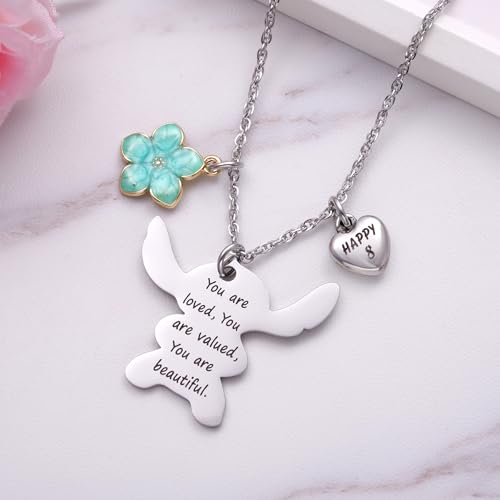 Ukodnus 6-10 Year Old Birthday Necklace Gifts, You are Loved Valued Beautiful Gift, Birthday Jewelry Gift for Daughter Granddaughter Niece2