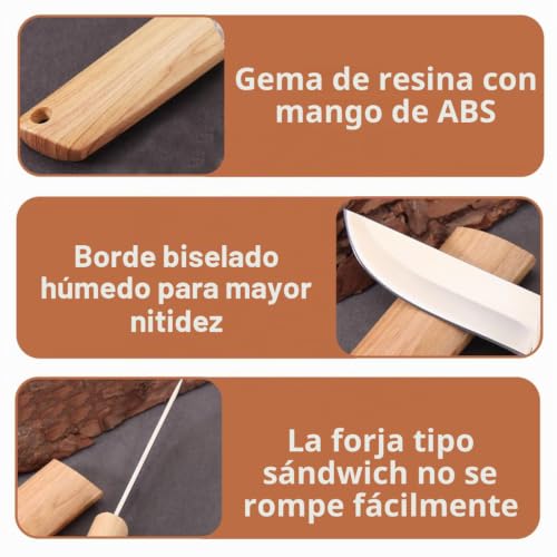 Miniatura 3 de Nhqz Cuchillo De Acero Inoxidable De Hoja Fija,Cuchillo De Caza 9cm Con Mango De Plástico Abs Y Funda,Adecuado Para La Supervivencia,Camping,Hogar,Cocina
