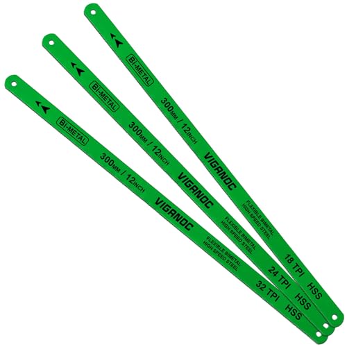 12 Hacksaw Replacement Blades Set (3 Pack)