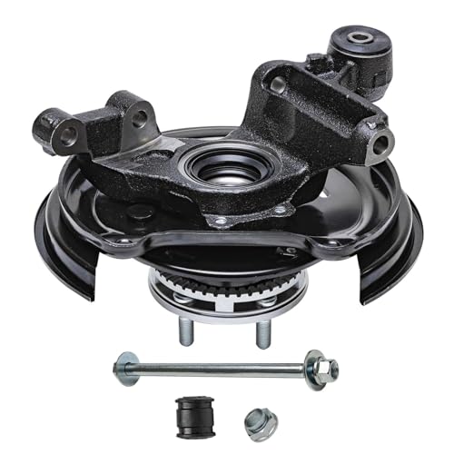 Image of Detroit Axle - Rear 2pc Steering Knuckles for 2001-2008 Subaru Forester w /Rear Disc Brakes, 2 Steering Knuckles & Wheel Bearing Hubs Assembly 2002 2003 2004 2005 2006 2007 Replacement