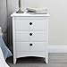 Produktbild ModernLuxe Weiß Nachttisch Kommode mit 3 Schubladen Holz Nachtschrank für Schlafzimmer 45 x 36 x 61 cm